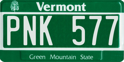 VT license plate PNK577