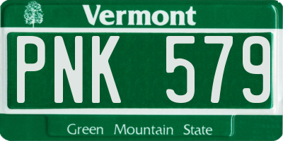 VT license plate PNK579