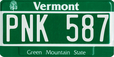 VT license plate PNK587