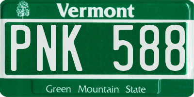 VT license plate PNK588