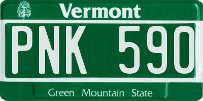 VT license plate PNK590