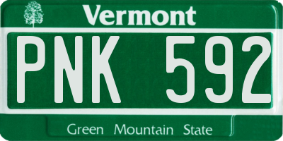 VT license plate PNK592