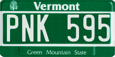VT license plate PNK595