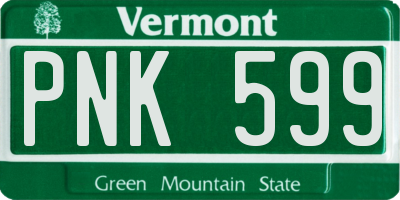 VT license plate PNK599