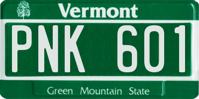 VT license plate PNK601
