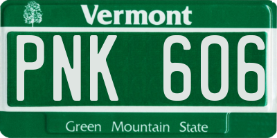 VT license plate PNK606
