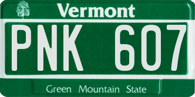 VT license plate PNK607
