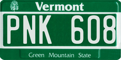 VT license plate PNK608