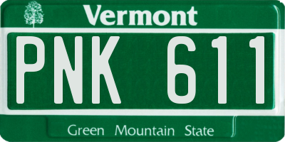 VT license plate PNK611