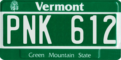 VT license plate PNK612