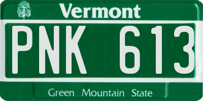 VT license plate PNK613