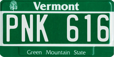 VT license plate PNK616