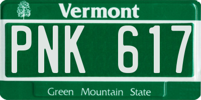 VT license plate PNK617