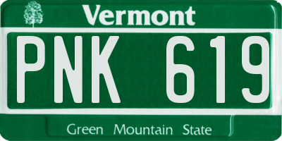 VT license plate PNK619