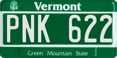 VT license plate PNK622