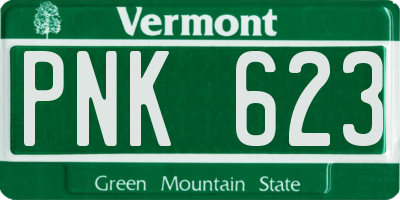 VT license plate PNK623
