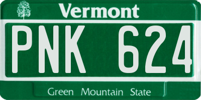 VT license plate PNK624