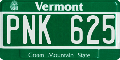 VT license plate PNK625