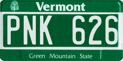VT license plate PNK626