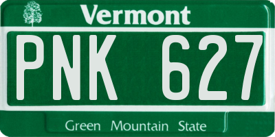VT license plate PNK627