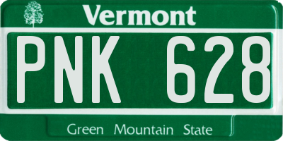 VT license plate PNK628