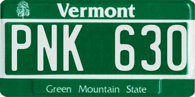 VT license plate PNK630