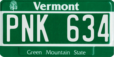 VT license plate PNK634