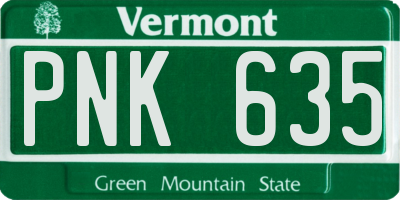 VT license plate PNK635