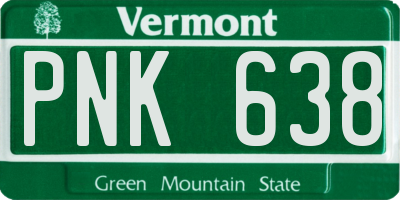 VT license plate PNK638