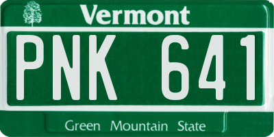 VT license plate PNK641