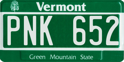 VT license plate PNK652