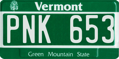 VT license plate PNK653