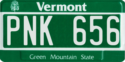 VT license plate PNK656