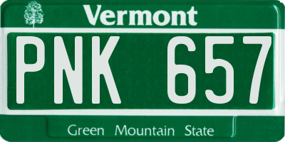 VT license plate PNK657