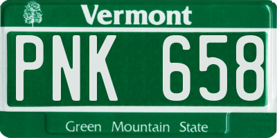 VT license plate PNK658