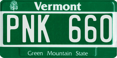VT license plate PNK660