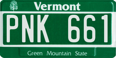VT license plate PNK661