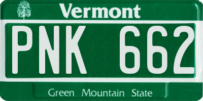 VT license plate PNK662