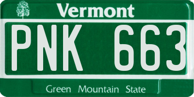 VT license plate PNK663