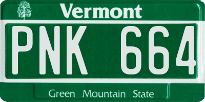 VT license plate PNK664