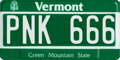 VT license plate PNK666