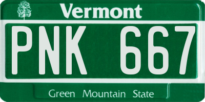 VT license plate PNK667