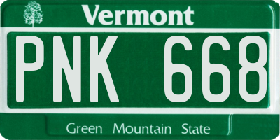 VT license plate PNK668