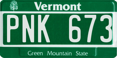VT license plate PNK673