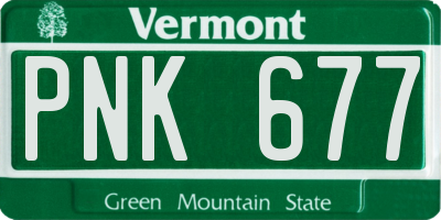 VT license plate PNK677