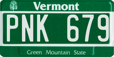 VT license plate PNK679
