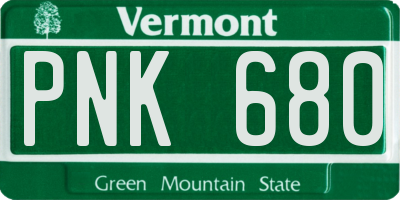 VT license plate PNK680