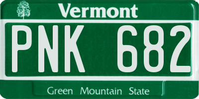 VT license plate PNK682