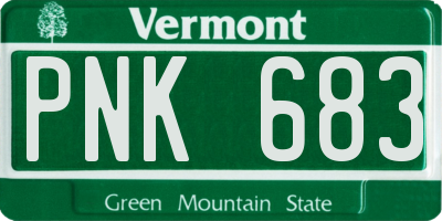 VT license plate PNK683