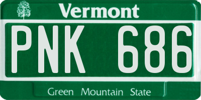 VT license plate PNK686